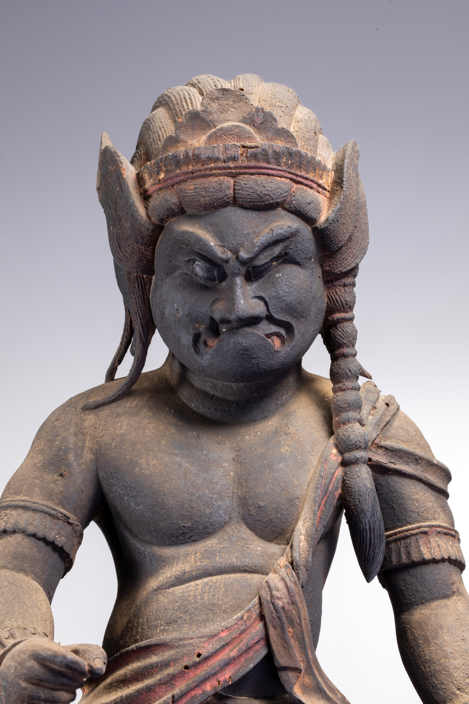 Statue en bois de Fudo Myo-o